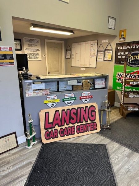 Front counter inside Lansing Car Care Center